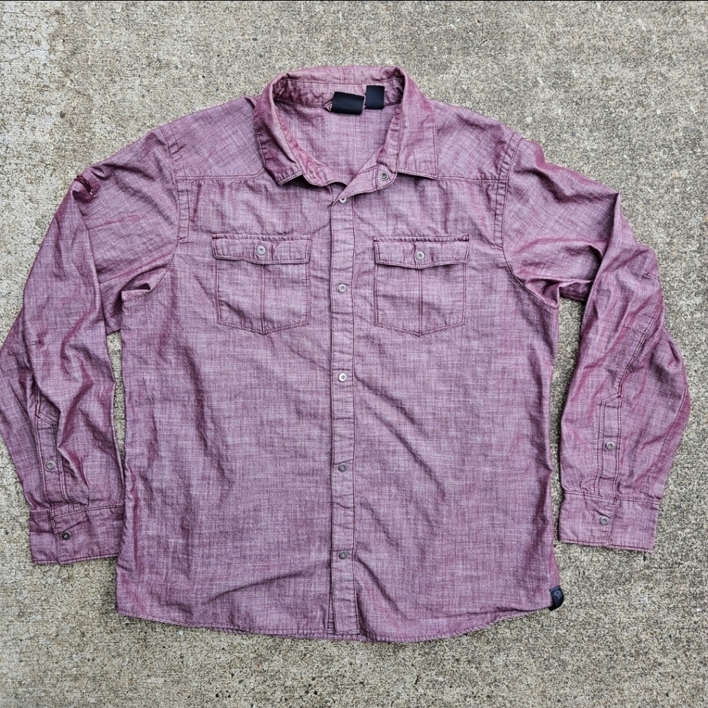 Mountain Hardwear Irridescent Red Purple Long Sleeve Button Up Shirt Men's Large